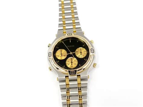 Gucci 9400 Black Dial Chronograph with 18k Gold 